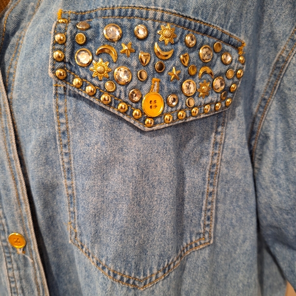 Vintage Denim Bedazzled Button Down - Picture 9 of 9